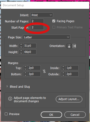 Page Spread Settings